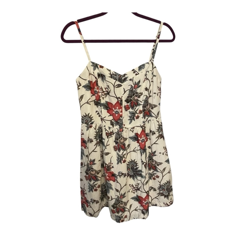 LOFT pink and white floral minidress